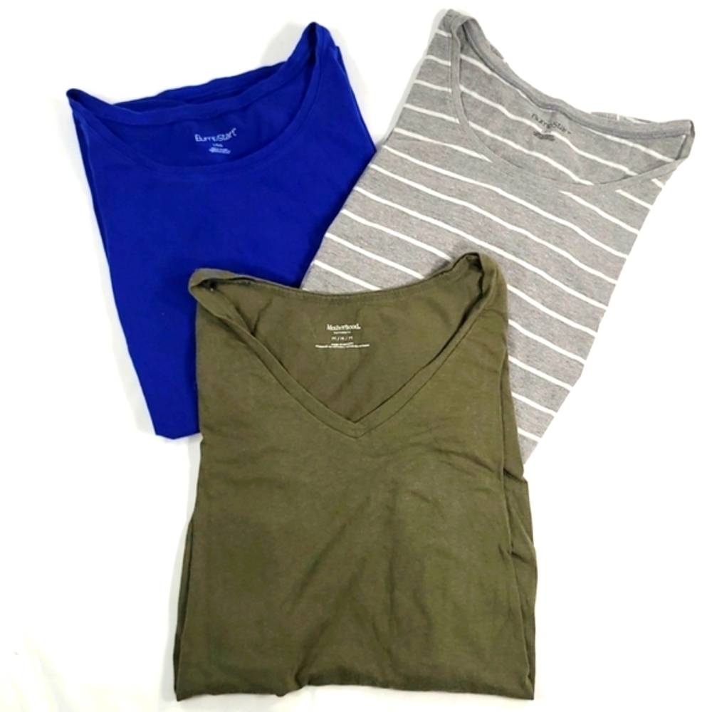 Maternity 3 Shirt Bundle. 2 BUMPSTART  Size L. 1 MOTHERHOOD MATERNITY Size M.